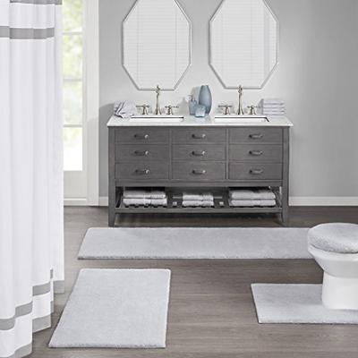 MADISON PARK SIGNATURE Marshmallow Bath Rug Collection Grey 24x40