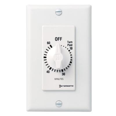 Intermatic FD460MW 60-Minute Spring-Loaded Wall Timer for Lights and Fans, White
