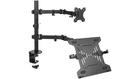 VIVO Full Motion Monitor + Laptop Desk Mount Articulating Double Center Arm Joint VESA Stand | Fits