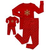 Leveret Snowflake Matching Doll & Girl 2 Piece Pajama Set 100% Cotton 10 Years screenshot. Sleepwear directory of Clothes.