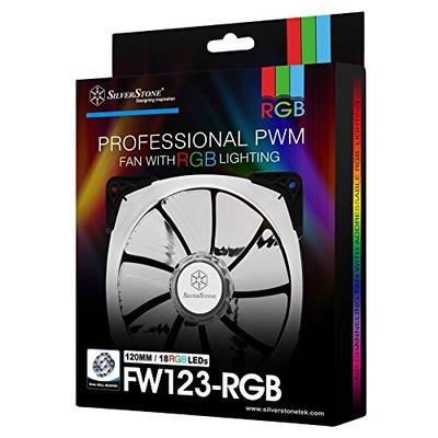 SilverStone Technology PWM 120mm RGB Fan with Dual Ball Bearing and 18 LEDs for Increase Brightness