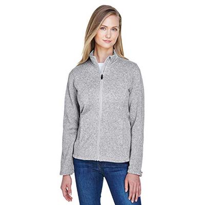 Devon & Jones Womens Bristol Full-Zip Sweater Fleece Jacket, Grey Heather, Small