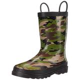 Western Chief Boys Waterproof Printed Rain Boot with Easy Pull On Handles, Camo, 5 M US Toddler screenshot. Shoes directory of Babies & Kids.
