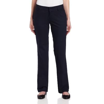 Dickies Women's Relaxed Straight Stretch Twill Pant, Navy, 6 Regular