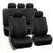 FH Group PU002BLACK115 Black Faux Leather Seat Cover (Full Set Airbag Compatible and Split Bench Cov