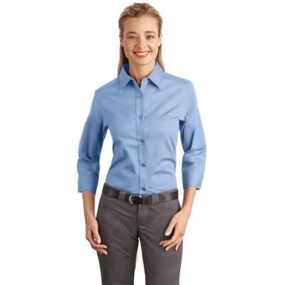 Port Authority Ladies 3/4-Sleeve Easy Care Shirt. L612-2XL - Light Blue