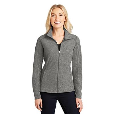 Port Authority Ladies Heather Microfleece Full-Zip Jacket. L235 Pearl Grey Heather XL