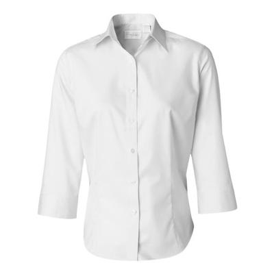 VAN HEUSEN V0527 Ladies' 3/4-Sleeve Dress Twill - Large - White