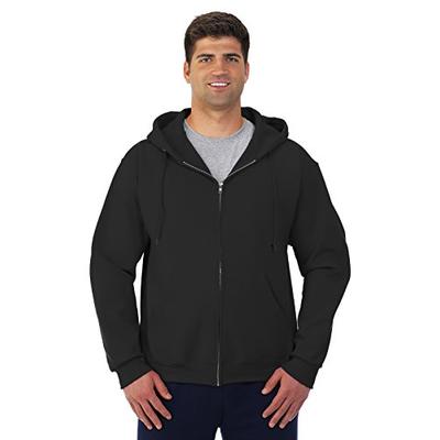 Jerzees Men's Full Zipper High Stitch Hooded Sweatshirt, Blk, Small