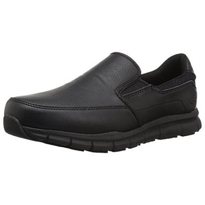 Skechers for Work Men's Nampa-Groton Food Service Shoe,black polyurethane,7 W US