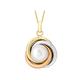 CARISSIMA Gold Women's 9 ct 3 Colour Gold CP Rings Pendant on Curb Chain Necklace of Length 46 cm