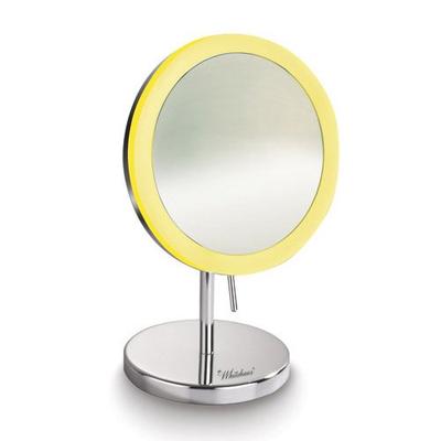 Whitehaus Collection WHMR106-C Round Freestanding Led 5X Magnified Mirror, Polished Chrome