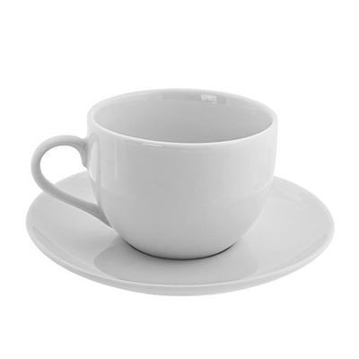 10 Strawberry Street Classic Coupe 8 Oz Cup and Saucer, Set of 6, White