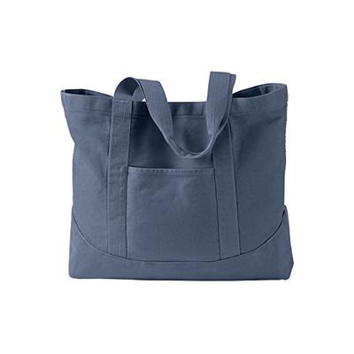 Authentic Pigment 14 oz. Pigment-Dyed Large Canvas Tote, Denim, One Size