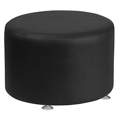 Flash Furniture HERCULES Alon Series Black Leather 24'' Round Ottoman