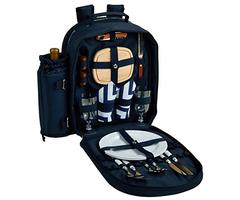 Picnic at Ascot - Deluxe Equipped 2 Person Picnic Backpack with Cooler & Insulated Wine Holder - Che