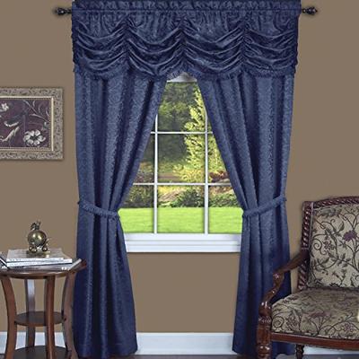 Achim Home Furnishings Panache Window in A Bag 5Piece Curtain Set, 55" X 84", Navy