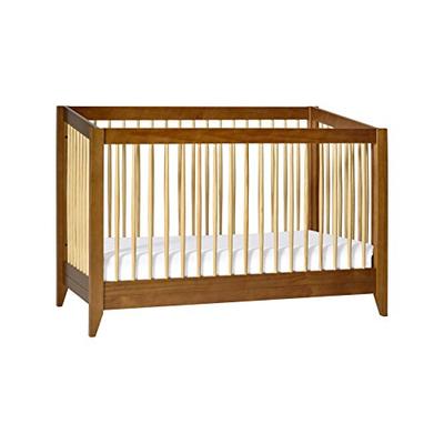 Babyletto Sprout 4-in-1 Convertible Crib with Toddler Bed Conversion Kit, Chestnut / Natural