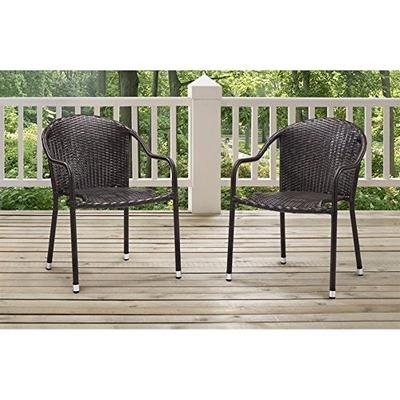 Crosley Furniture CO7137-BR Palm Harbor Outdoor Wicker Stackable Chairs (Set of 2) - Brown