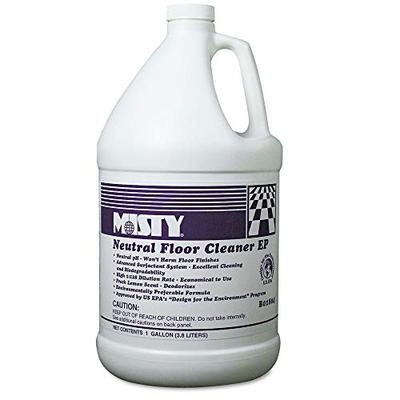 Misty 1033704 Neutral Floor Cleaner Ep, Lemon, 1gal Bottle, 4/carton