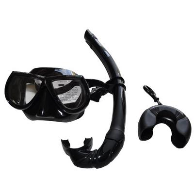 Scuba Choice Black Free Dive Low Volume Silicone Mask and Nautilus Snorkel Set