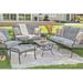 Canora Grey Pinheiro Patio Sofa w/ Cushions Metal/Rust - Resistant Metal in Gray | 36 H x 74.8 W x 34.41 D in | Wayfair