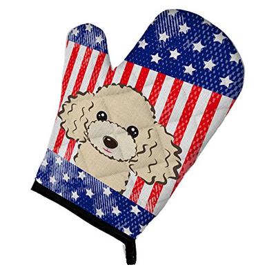 Caroline's Treasures BB2188OVMT American Flag and Buff Poodle Oven Mitt, Large, multicolor