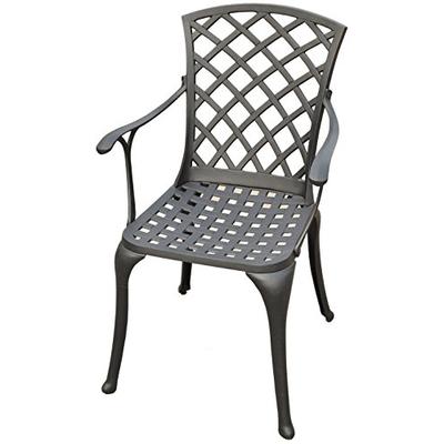Crosley Furniture Sedona Solid-Cast Aluminum Outdoor High-Back Arm Chair - Black (Set of 2)