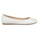 Brinley Co. Womens Comfort Sole Faux Leather Round Toe Flats White, 7 Regular US screenshot. Shoes directory of Clothing & Accessories.