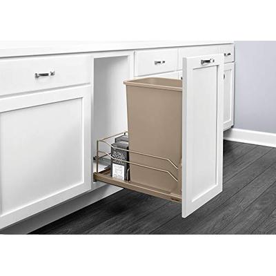 Rev-A-Shelf - 53WC-1550SCDM-112 - Single 50 Qt. Pull-Out Champagne Waste Container with Soft-Close S