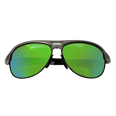 Breed Jupiter Aluminium Sunglasses - Silver/Blue-Green