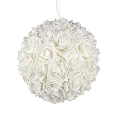 Homeford Firefly Imports Soft Touch Foam Kissing Ball Wedding Centerpiece, 10-Inch, White