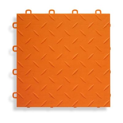 BlockTile B1US4927 Garage Flooring Interlocking Tiles Diamond Top Pack, Orange, 27-Pack