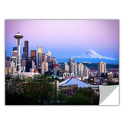 ArtWall ArtApeelz Cody York 'Seattle and Mt. Rainier 2' Removable Graphic Wall Art, 32 by 48-Inch